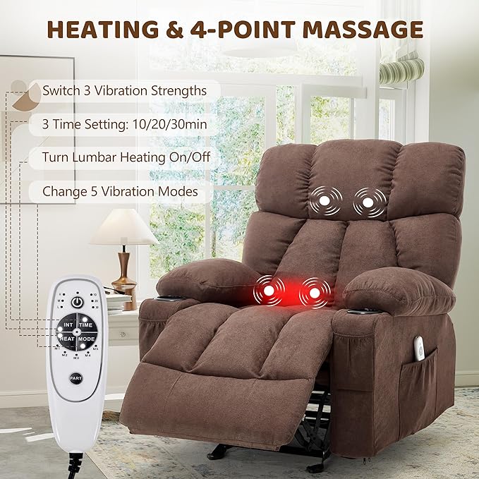 Massage Rocking Recliner Chair, Ergonomic Recliners Sofa - Image 3
