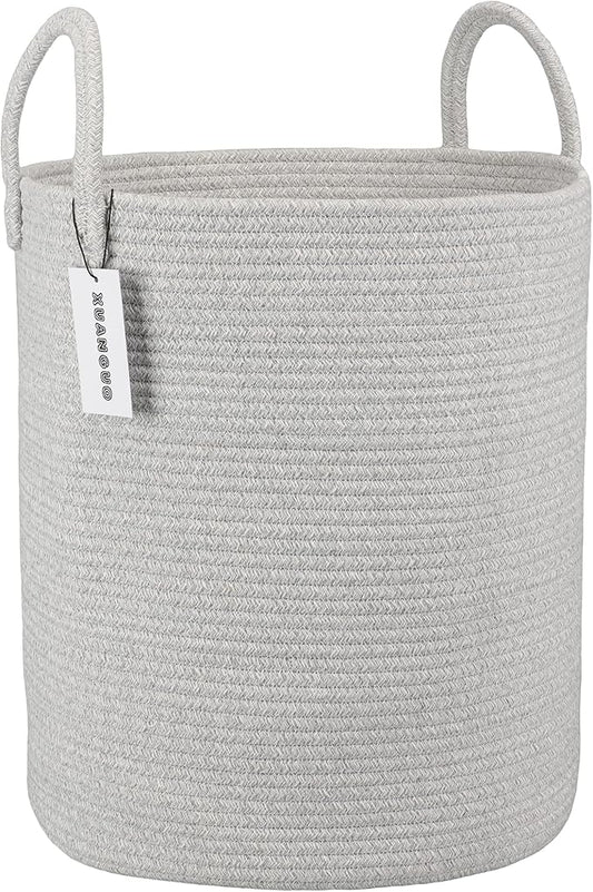 XUANGUO Cotton Rope Laundry Basket Hamper by XUANGUO