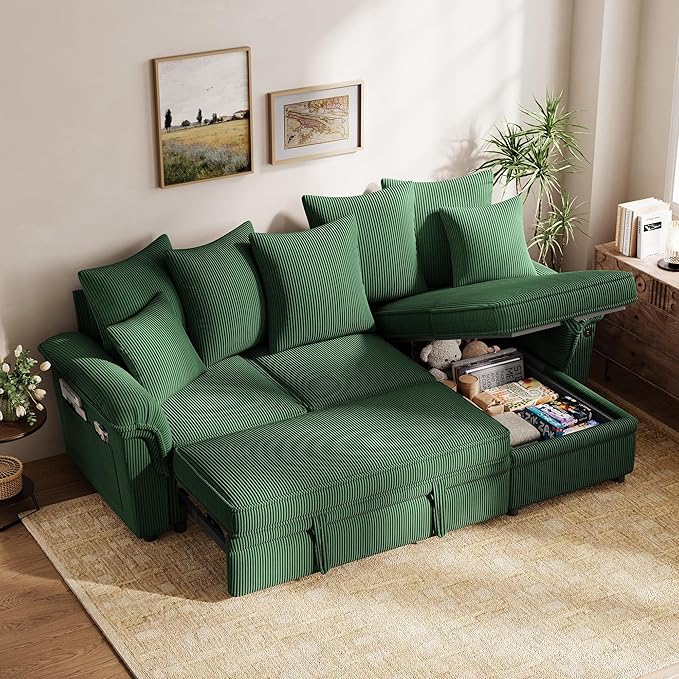 LINSY HOME 90.5'' Sectional Sleeper Sofa by LINSYHOME