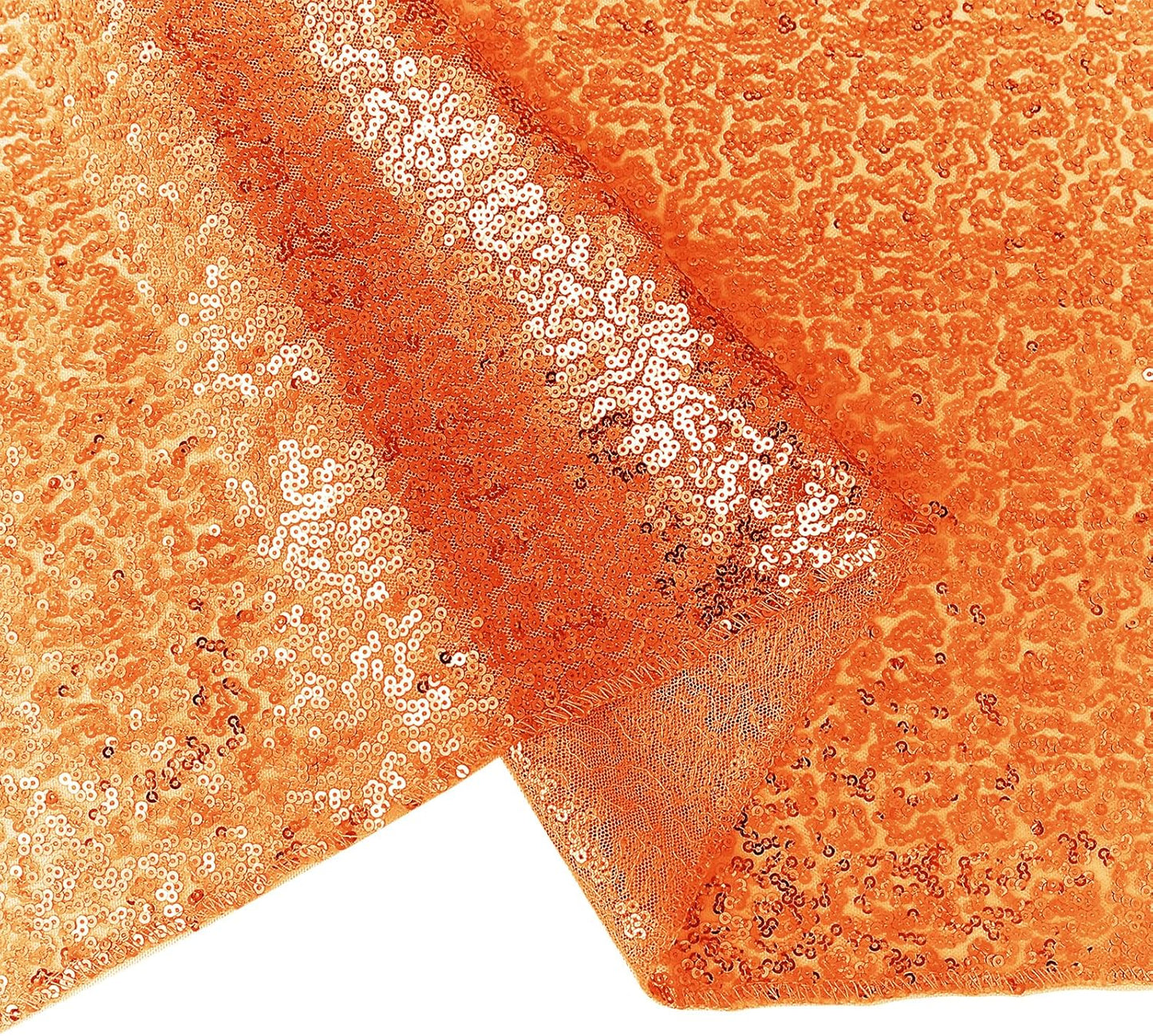 2 Packs 12 x 72 inches Sequin Table Runner, Orange Glitter Table Runner for Birthday Party Supplies Wedding Engagement Baby Shower Holiday Celebration Event Decorations