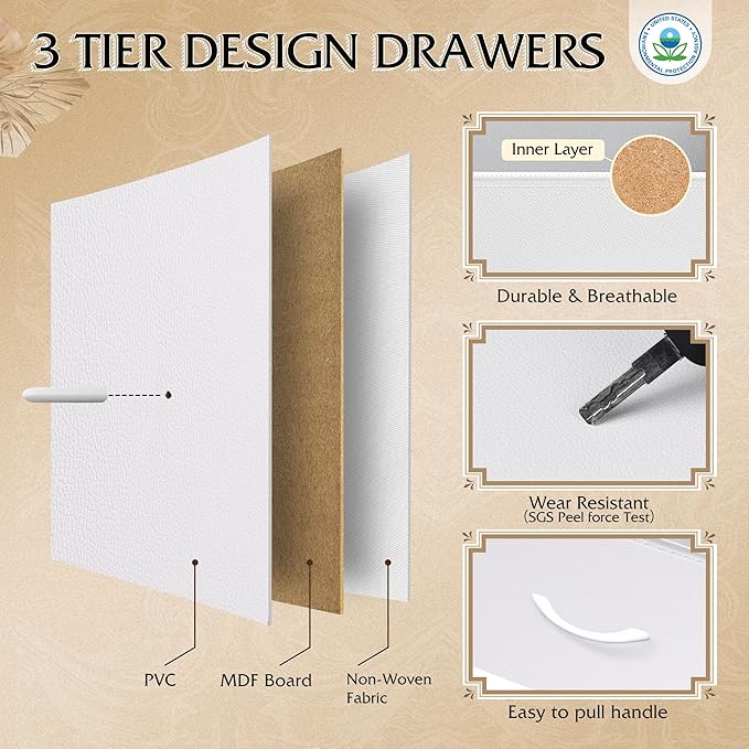 WLIVE 75.5'' White Dresser for Bedroom, TV Stand for 85, 65 Inch TV, 12 Drawer - Image 7