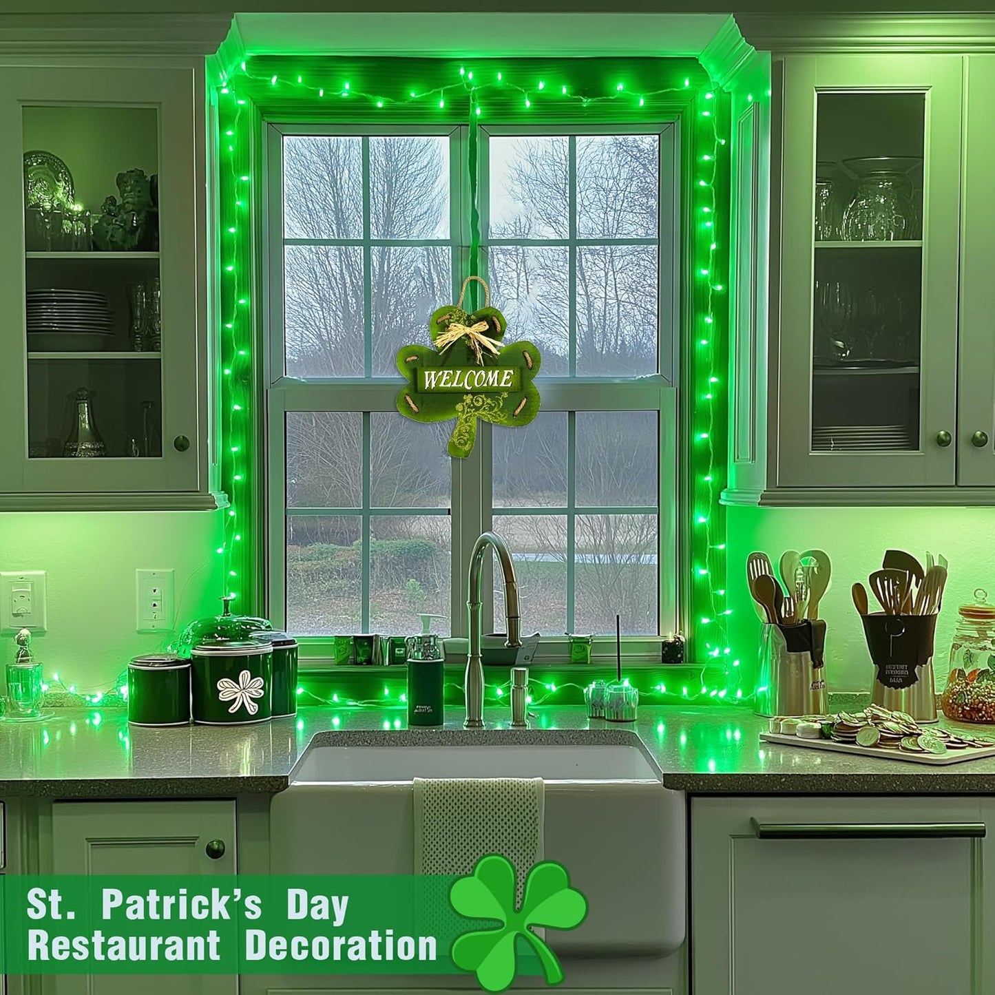 JMEXSUSS 600 LED Green Lights for Halloween Decorations, 168 Ft Green Christmas String Lights Outdoor Indoor Clear Wire Plug in for Halloween Christmas Tree Party Decor