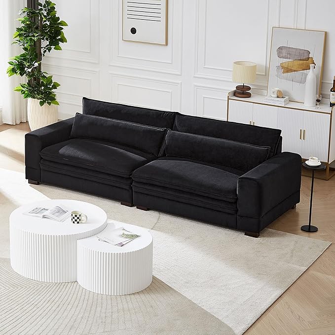 White Round Coffee Table Nesting Coffee Table Set of 2 Circle Fluted Cofee - Image 4