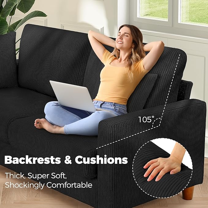Kidirect 70in L Shaped Couch, Modular Sofa No Tool Assembly, Comfy Sectional - Image 8