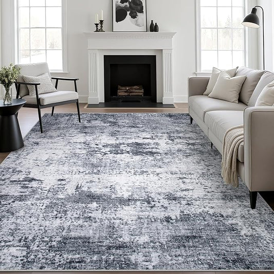 6x9 Area Rug Living Room Rug: Washable Modern Abstract Soft Thin Rug Indoor by FXRHLP
