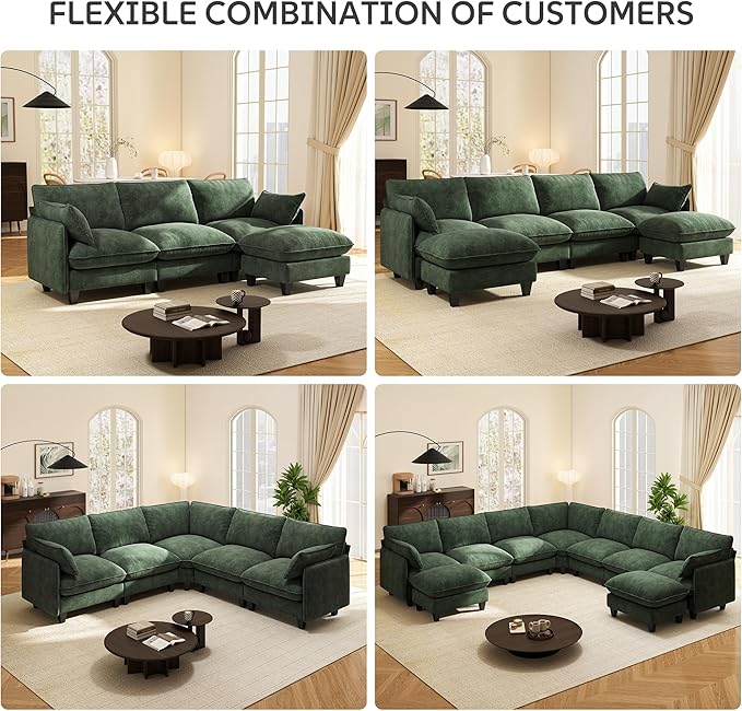 Ihanherry 105" Modular Sectional Sofa, L-Shaped Cloud Couch - Image 7