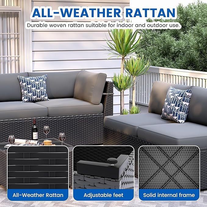 Patio Furniture Sets, 7-Piece Outdoor Patio Furniture - Image 4