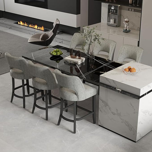 VKNOW Bar Stools Set of 6, Modern Counter Stools by VKNOW