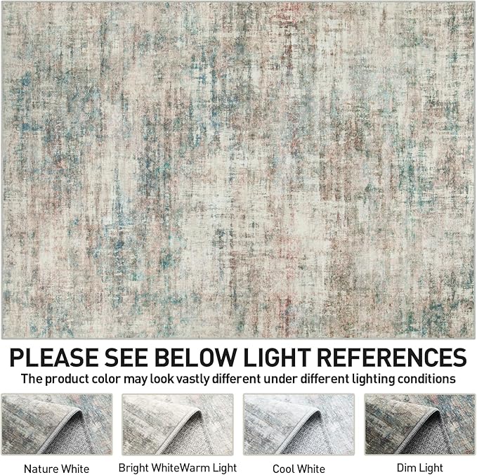 5x7 Area Rugs Washable Rug: Modern Abstract Living Room Rug Soft Anti-Skid Thin - Image 7