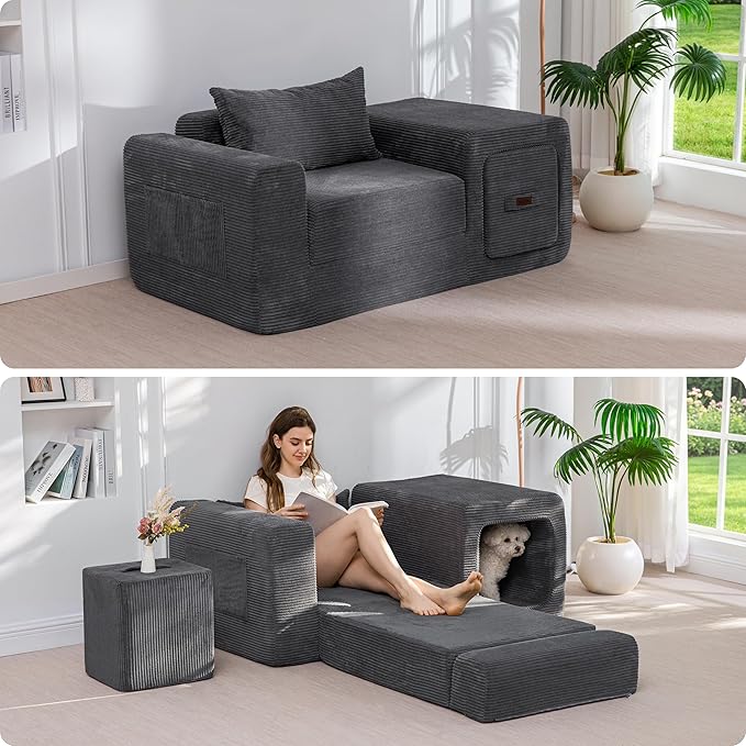 MAXYOYO Folding Sofa Couch, Convertible Floor Sofa by MAXYOYO