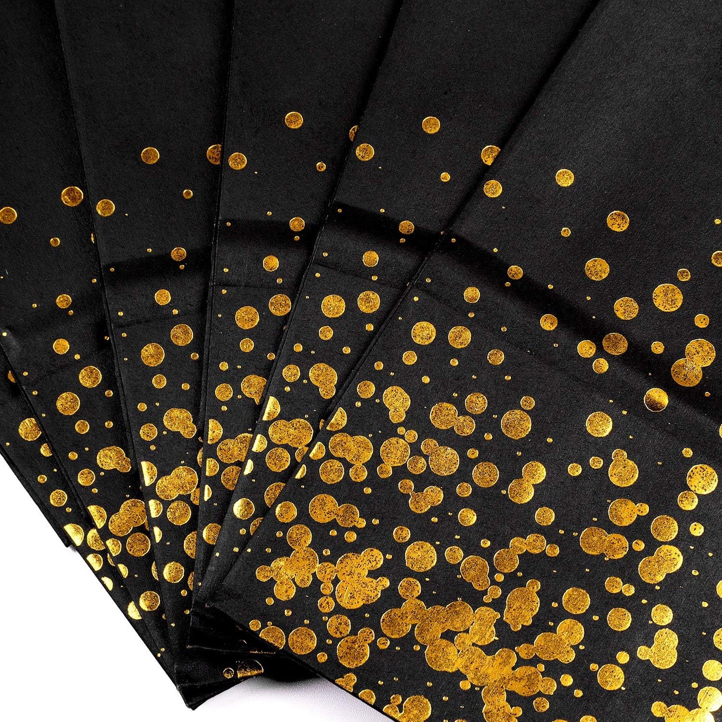 Cooraby 30 Pieces Bronzing Gold Black Paper Kraft Polka Dot Party Bags With Handle for Party Favors and Hen Parties