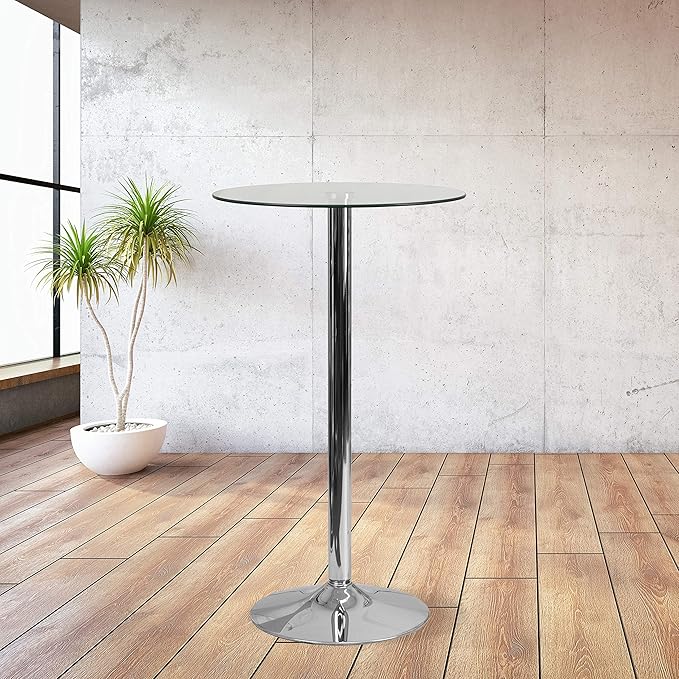Flash Furniture Kenneth Commercial 23.5" Round Tempered Glass Table - Image 2