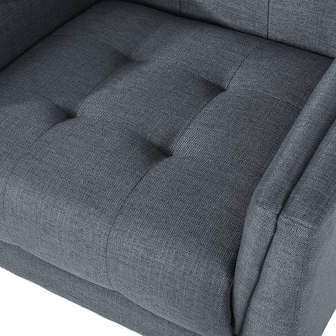 Christopher Knight Home Evelyn Mid Century Modern Fabric Arm Chair, Dark Gray - Image 11