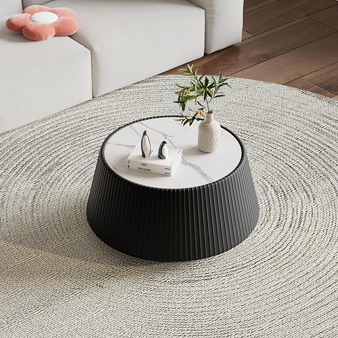 26.77" Marble Coffee Table, Modern Cup Shaped Coffee Table - Image 4