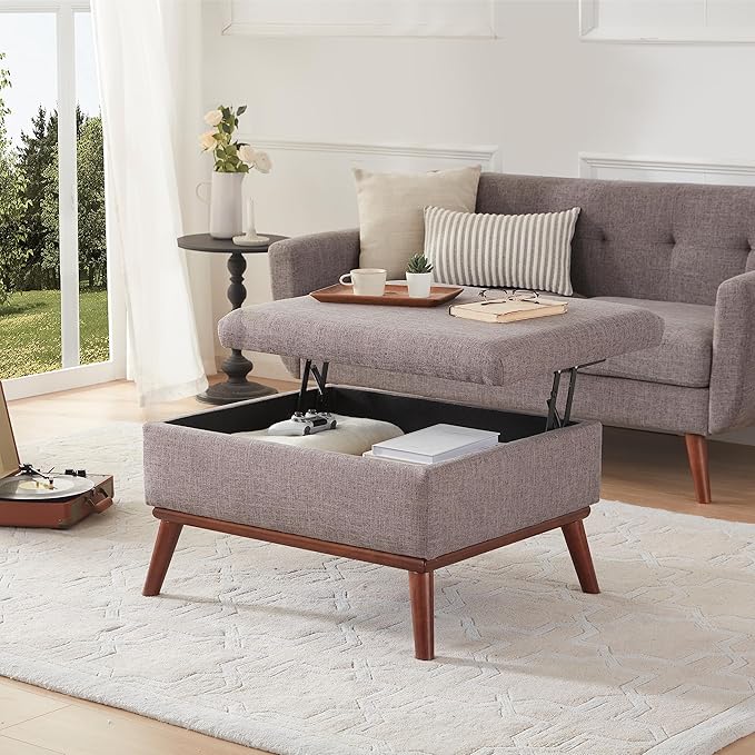 Tbfit 65" W Loveseat Sofa with Ottoman Coffee Table, Mid Century Modern Love - Image 7