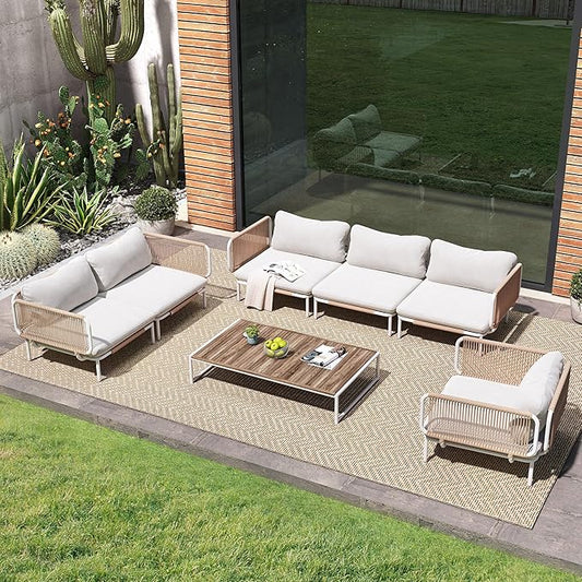 Crestlive Products Outdoor Patio Furniture Set, 6 Seater Modular Oversized by CrestliveProducts