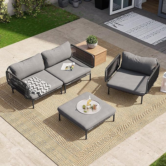 Crestlive Products Outdoor Patio Furniture Set, 4 Seater Modular Oversized by CrestliveProducts