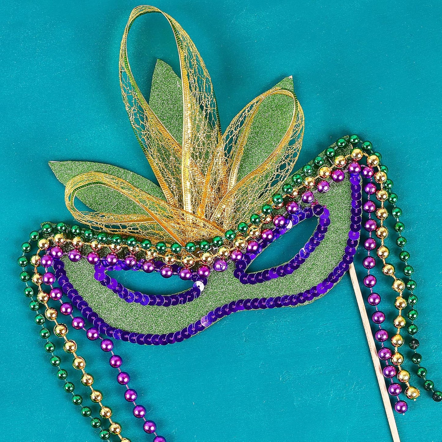 Mandala Crafts 10mm Faux Dark Gold Pearl Beads Roll - 11 Yards Strand of Fake Pearls Chain Garlands Spool String for Christmas Tree, Wedding, Party, Vases, DIY Decoration