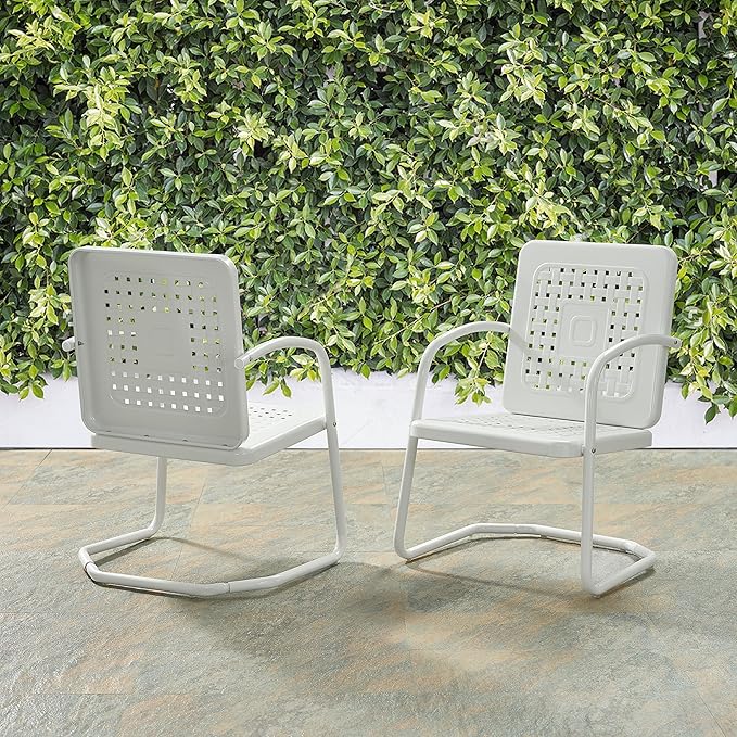 Crosley Furniture Bates 2-Piece Outdoor Chair Set, Retro Metal Patio Chairs - Image 8