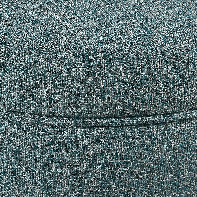 Homepop Home Decor | Upholstered Round Storage Ottoman | Ottoman - Image 6