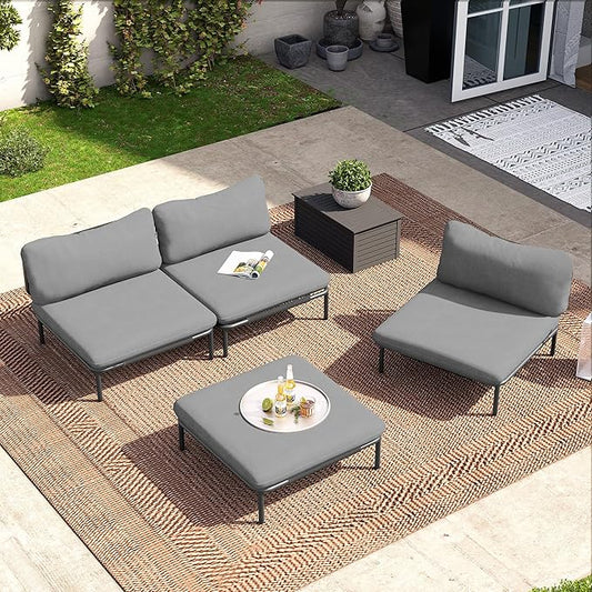 Crestlive Products Outdoor Patio Furniture Set, 4 Seater Modular Oversized by CrestliveProducts
