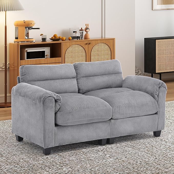 HAOMARKETS Corduroy 2-Seater Sofa, Upholstered Loveseat Couch - Image 3