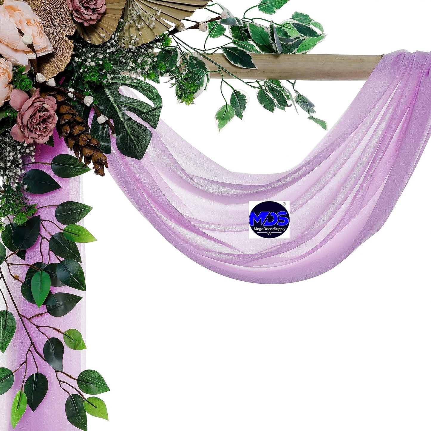 MDS Halloween Chiffon Draping Fabric - 2 Panel, 30" Wide x 100ft Long - Sheer Spooky Arbor & Canopy Drapery for Haunted House Backdrops, Party Ceilings, DIY Costumes & Themed Events - Orchid