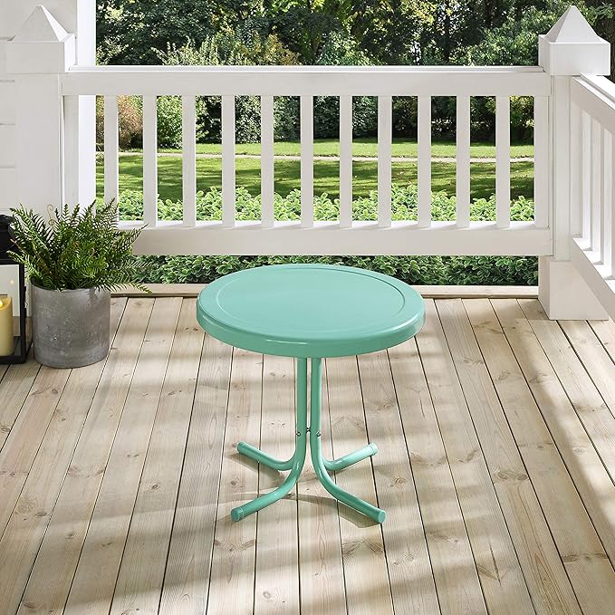 Crosley Furniture Griffith Weather Resistant Retro Metal Outdoor Side Table - Image 9