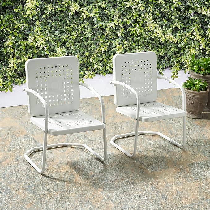 Crosley Furniture Bates 2-Piece Outdoor Chair Set, Retro Metal Patio Chairs - Image 7