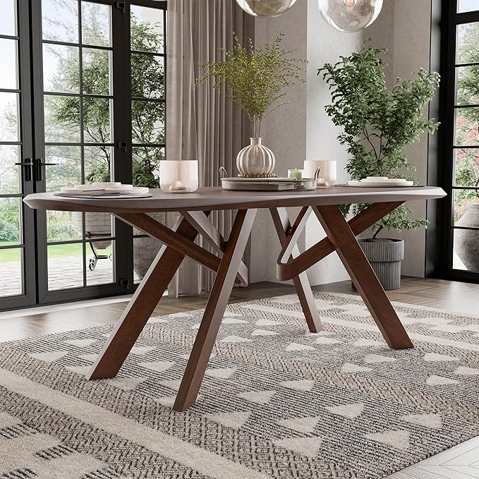 Furniture of America Nazaen VI 82.5" Mid-Century Modern Solid Wood Live Edge - Image 2