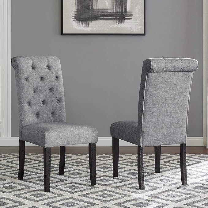 Roundhill Furniture Leviton Solid Wood Tufted Dining Chair by RoundhillFurniture