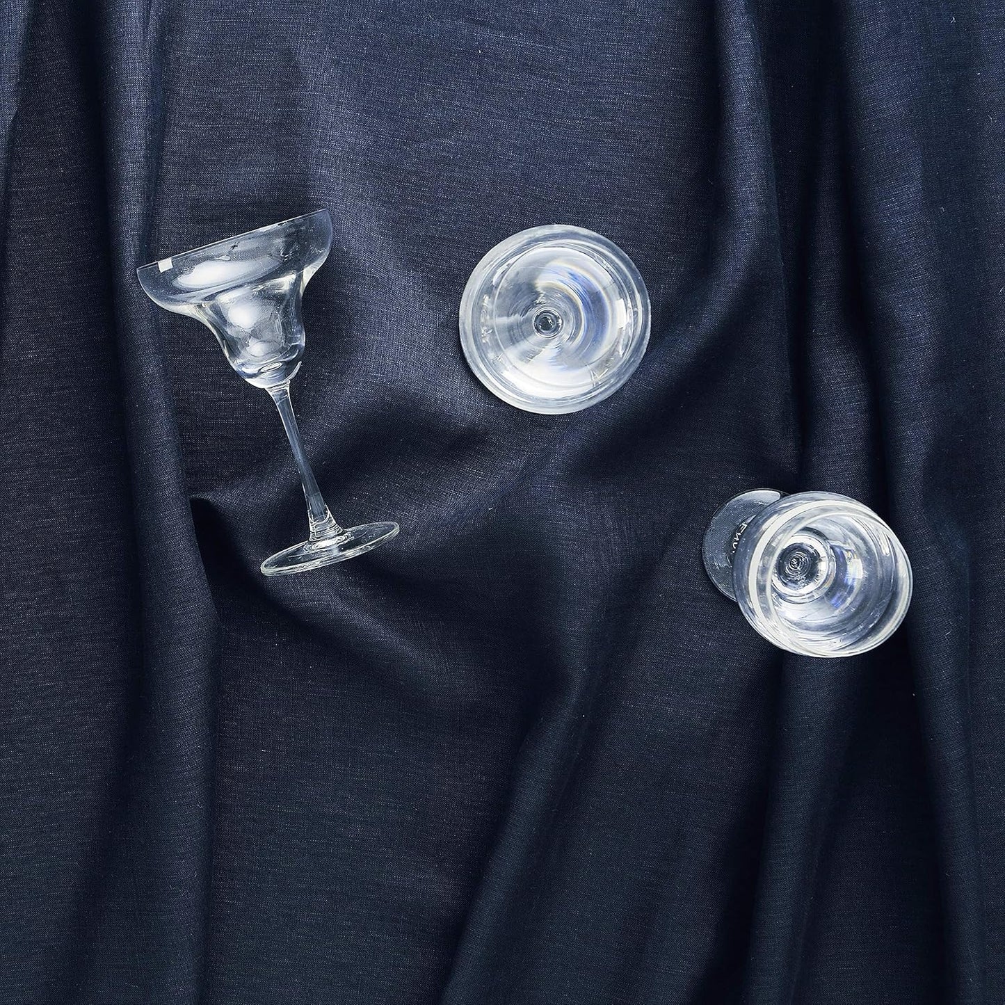 Solino Home Navy Blue Linen Tablecloth 52 x 52 Inch - 100% Pure Linen Square Table Throw - Fete, Machine Washable Table Cloth for Fall, Autumn, Thanksgiving, Christmas, Holiday