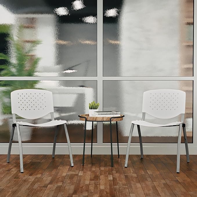 Flash Furniture HERCULES -5 Pack 880 lb. Capacity White Plastic Stack Chair | - Image 7