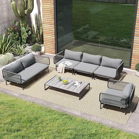 Crestlive Products Outdoor Patio Furniture Set, 6 Seater Modular Oversized by CrestliveProducts