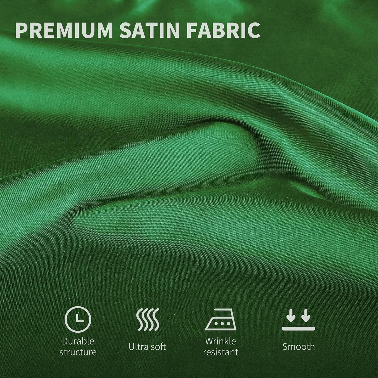 ANECO 16 Pack Square Satin Napkin Bright Silk Table Napkin Soft Smooth Fabric Table Napkin for Wedding Banquet Party Decoration, Forest Green, 20 x 20 Inch