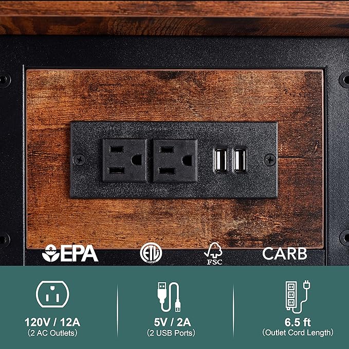 Yoobure End Table with Charging Station, Flip Top Side Table with USB Ports and - Image 7