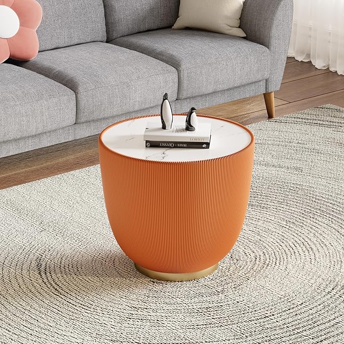 SSLine Bowl-Shape Coffee Table Set of 2 Modern Sintered Stone Top Nesting - Image 5