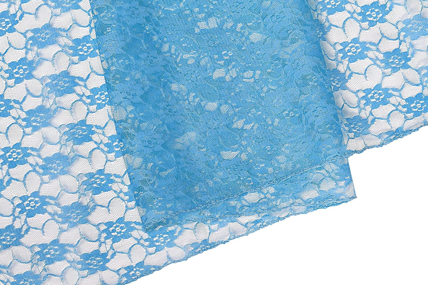 MDS Pack of 25Wedding 12 x 108 inches Lace Table Runner for Wedding, Decorations for Birthday Parties, Banquets, Graduations, Engagements, and Runners fit Rectangle, Round Table- Turquoise