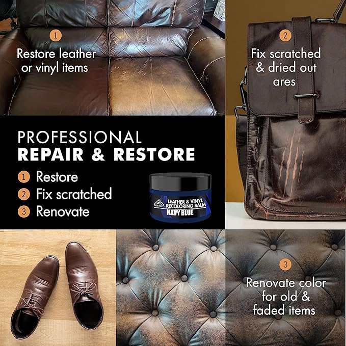 FORTIVO Leather Recoloring Balm, Color Restorer, Scratch Remover, Couch Paint - Image 4