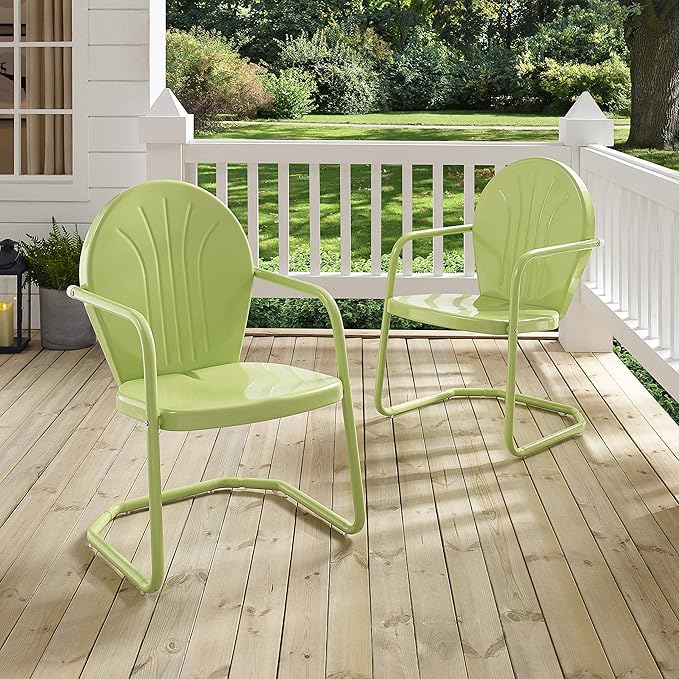 Crosley Furniture Griffith Outdoor Chair, Retro Metal Patio Chairs - Image 10