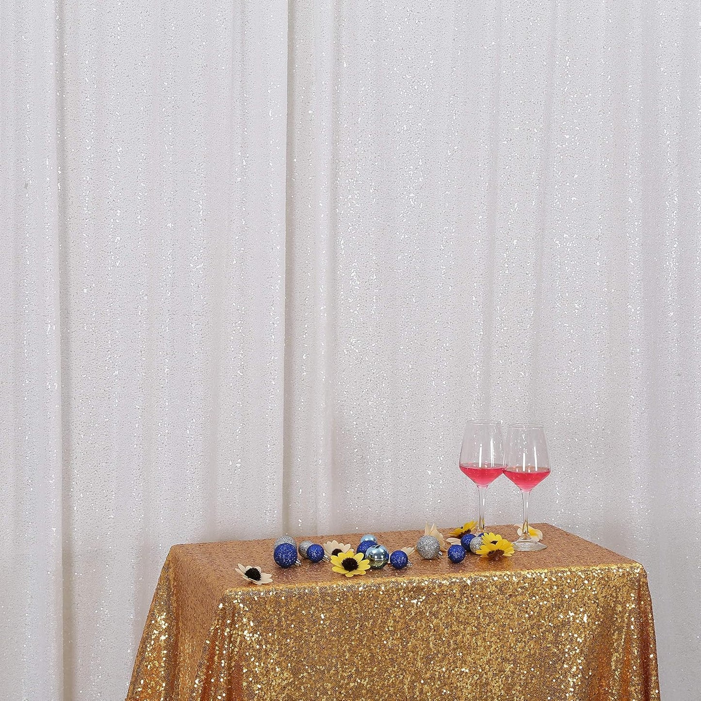 Eternal Beauty White Sequin Backdrop, 20x10 Ft Glitter Background Curtains for Christmas Shimmer Photography Party Wedding Birthday Back Drop Decor