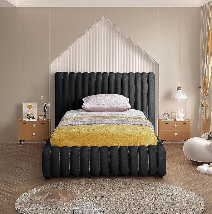Meridian Furniture NicoBlack-T Nico Collection Modern | Contemporary Velvet - Image 5