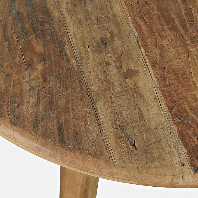 Jofran Reclamation 42" Rustic Reclaimed Solid Wood Round Dining Table - Image 6