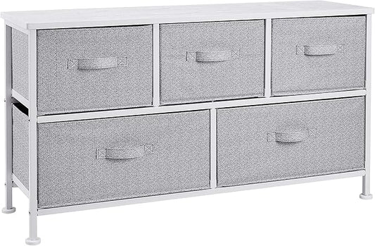 Amazon Basics Extra Wide Fabric 5-Drawer Storage Organizer Unit by AmazonBasics