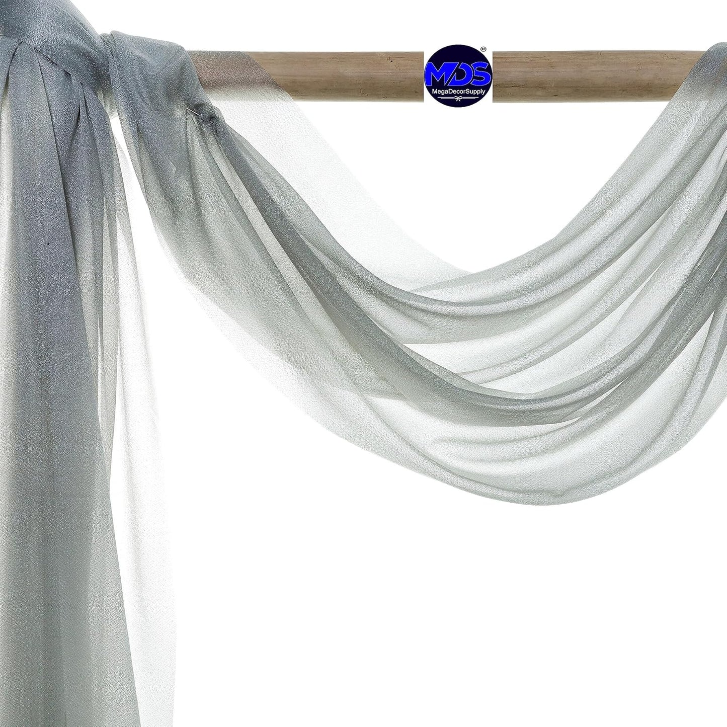 MDS Halloween Chiffon Draping Fabric - 1 Panel, 30" Wide x 75ft Long - Sheer Spooky Arbor & Canopy Drapery for Haunted House Backdrops, Party Ceilings, DIY Costumes & Themed Events - Gray