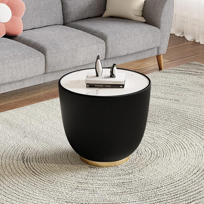 Round Marble Coffee Table Set of 2, 2 Piece Coffee Table and End Table - Image 7