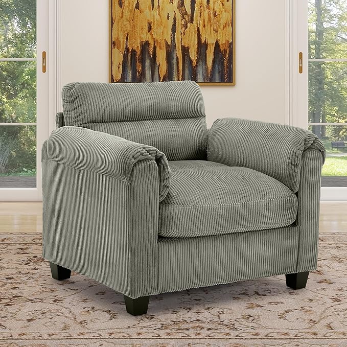HAOMARKETS Corduroy Sofa Set, Upholstered Armchair by HAOMARKETS