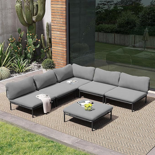 Crestlive Products Outdoor Patio Furniture Set, 6 Seater Modular Oversized by CrestliveProducts