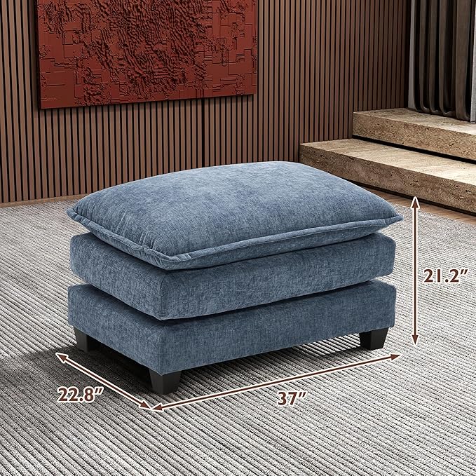 Ihanherry Ottoman for Modular Sectional Cloud Sofa, Chenille Deep Seat Couch - Image 3