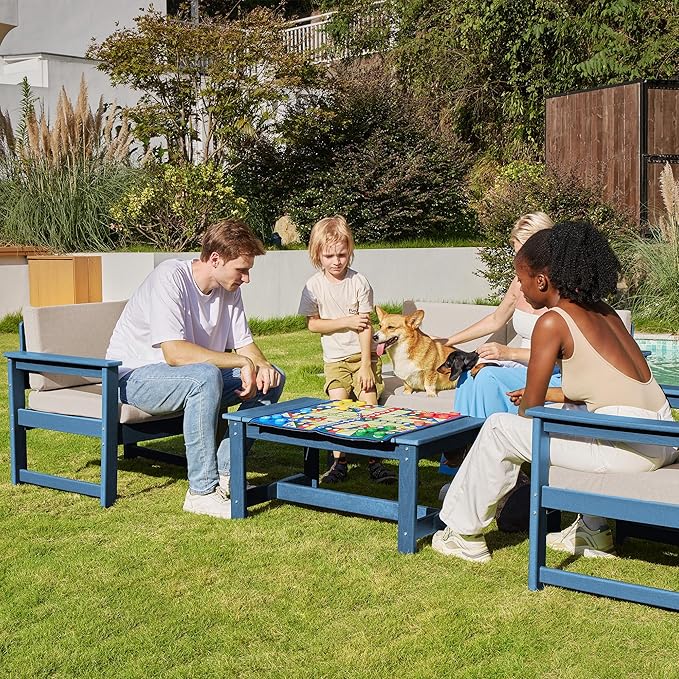 SERWALL 8 Pieces HDPE Outdoor Conversation Sofa Set - Image 8